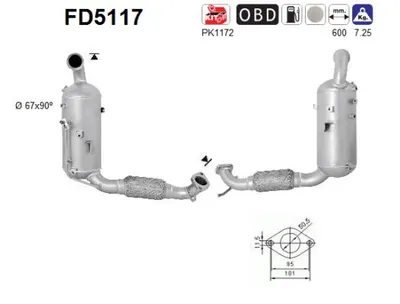 Soot/Particulate Filter, exhaust system Ford FIESTA VI Van · Ford FIESTA VI