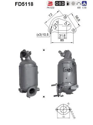 Soot/Particulate Filter, exhaust system Hyundai ix20 · Hyundai i30 · Hyundai i20 I