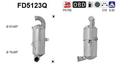 Soot/Particulate Filter, exhaust system Peugeot 208 I · Citroën DS3 · Peugeot 207