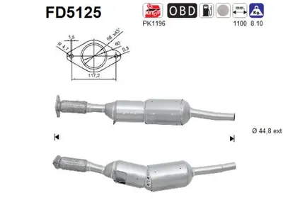 Soot/Particulate Filter, exhaust system Renault MODUS / GRAND MODUS · Dacia DUSTER · Dacia SANDERO