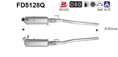 Soot/Particulate Filter, exhaust system Mercedes-Benz VITO / MIXTO Van · Mercedes-Benz VITO Bus · Mercedes-Benz VIANO