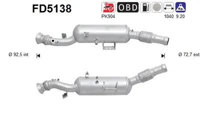 Soot/Particulate Filter, exhaust system Mercedes-Benz SPRINTER 3,5-t Platform/Chassis · Mercedes-Benz SPRINTER 5-t Platform/Chassis · Mercedes-Benz SPRINTER 3,5-t Bus