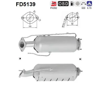Soot/Particulate Filter, exhaust system Kia CEE'D Hatchback · Kia CEE'D SW · Hyundai i30