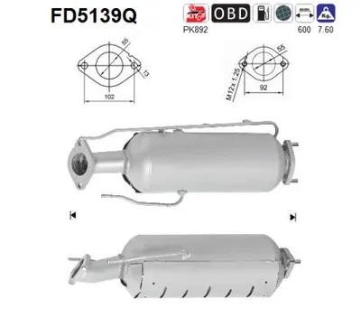 Soot/Particulate Filter, exhaust system Kia CEE'D Hatchback · Kia CEE'D SW · Hyundai i30