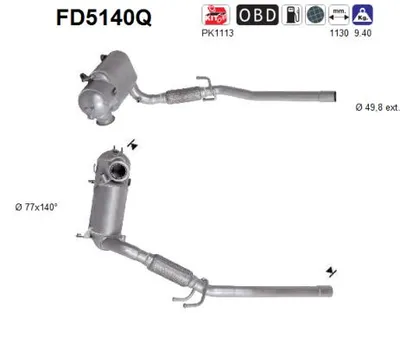 Soot/Particulate Filter, exhaust system Audi A1 · Skoda ROOMSTER Praktik · Audi A1 Sportback