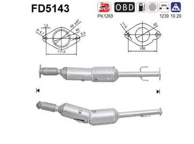 Soot/Particulate Filter, exhaust system Nissan NOTE