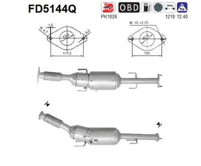 Soot/Particulate Filter, exhaust system Nissan JUKE