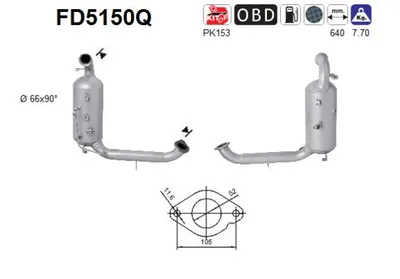 Soot/Particulate Filter, exhaust system Volvo S40 II · Volvo V50 · Volvo C30