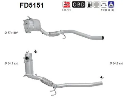 Soot/Particulate Filter, exhaust system Seat LEON · Vw GOLF PLUS V · Skoda OCTAVIA II Combi