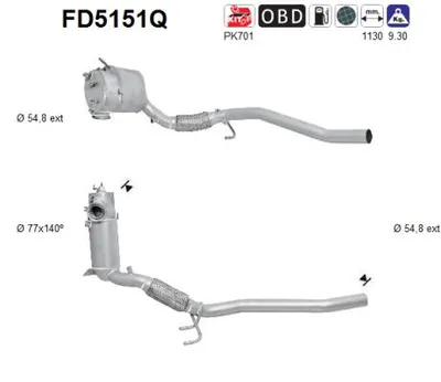 Soot/Particulate Filter, exhaust system Seat LEON · Vw GOLF PLUS V · Skoda OCTAVIA II Combi