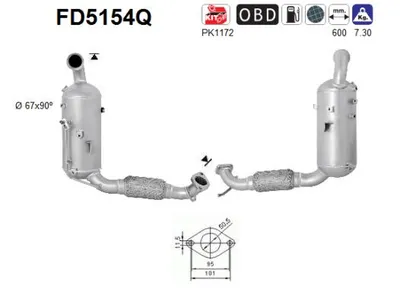 Soot/Particulate Filter, exhaust system Ford FIESTA VI · Ford FIESTA VI Van · Ford FIESTA Saloon