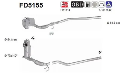 Soot/Particulate Filter, exhaust system Vw TIGUAN · Audi Q3 · Vw TIGUAN VAN
