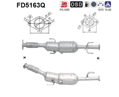Soot/Particulate Filter, exhaust system Nissan NV200 / EVALIA Bus · Nissan NV200 Van