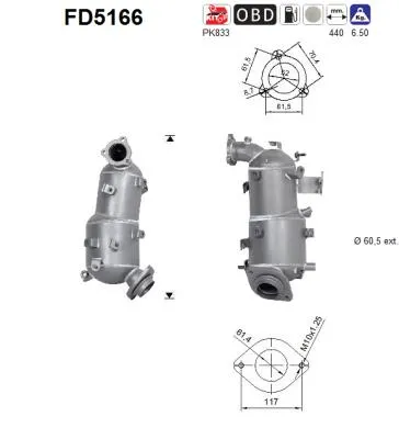 Soot/Particulate Filter, exhaust system Toyota AVENSIS Saloon · Toyota AVENSIS Estate · Toyota VERSO