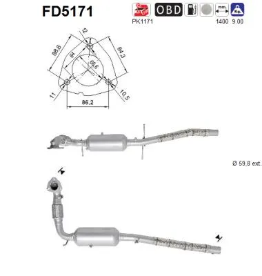 Soot/Particulate Filter, exhaust system Ford TRANSIT Bus · Ford TRANSIT Van · Ford TRANSIT Platform/Chassis