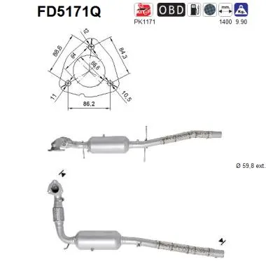 Soot/Particulate Filter, exhaust system Ford TRANSIT Bus · Ford TRANSIT Van · Ford TRANSIT Platform/Chassis