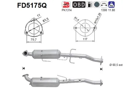 Soot/Particulate Filter, exhaust system Toyota HILUX VII Pickup · Toyota HILUX VII Platform/Chassis
