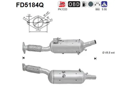 Soot/Particulate Filter, exhaust system Renault TRAFIC III Van · Vauxhall VIVARO B Bus · Vauxhall VIVARO B Van