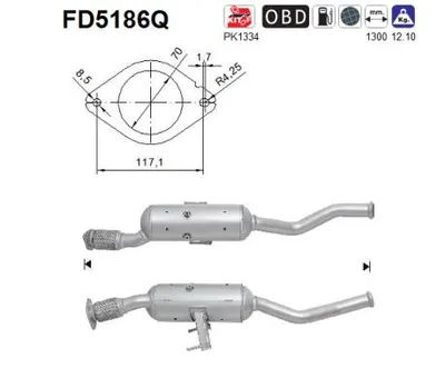 Soot/Particulate Filter, exhaust system Vauxhall MOVANO Mk II Chassis/Cab · Nissan NV400 Van · Nissan NV400 Platform/Chassis