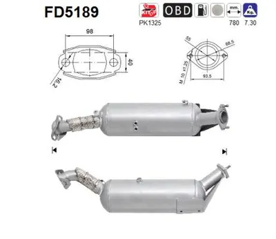 Soot/Particulate Filter, exhaust system Suzuki GRAND VITARA II