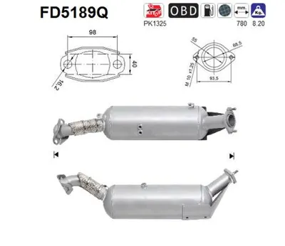 Soot/Particulate Filter, exhaust system Suzuki GRAND VITARA II