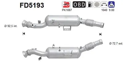 Soot/Particulate Filter, exhaust system Mercedes-Benz SPRINTER 5-t Platform/Chassis · Mercedes-Benz SPRINTER 3,5-t Bus · Mercedes-Benz SPRINTER 3-t Platform/Chassis
