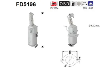 Soot/Particulate Filter, exhaust system Opel ASTRA J Sports Tourer · Vauxhall ASTRA Mk VI Estate · Chevrolet AVEO Saloon
