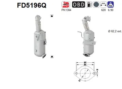 Soot/Particulate Filter, exhaust system Opel ASTRA J Sports Tourer · Vauxhall ASTRA Mk VI Estate · Chevrolet AVEO Saloon