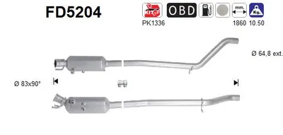 Soot/Particulate Filter, exhaust system Mercedes-Benz B-CLASS Sports Tourer · Mercedes-Benz A-CLASS · Mercedes-Benz CLA Coupe