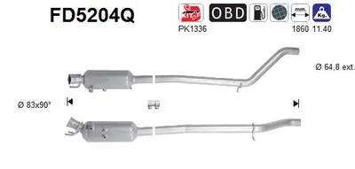 Soot/Particulate Filter, exhaust system Mercedes-Benz B-CLASS Sports Tourer · Mercedes-Benz A-CLASS · Mercedes-Benz CLA Coupe