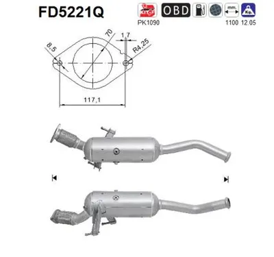 Soot/Particulate Filter, exhaust system Vauxhall MOVANO Mk II Chassis/Cab · Opel MOVANO B Bus · Vauxhall MOVANO Mk II Combi