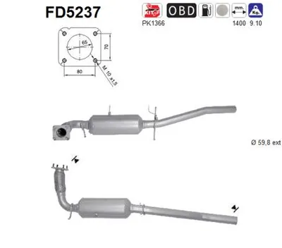 Soot/Particulate Filter, exhaust system Ford TRANSIT TOURNEO Bus · Ford TRANSIT Van · Ford TRANSIT Bus