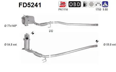 Soot/Particulate Filter, exhaust system Audi A3 · Audi A3 Sportback · Seat ALTEA XL