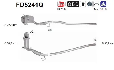 Soot/Particulate Filter, exhaust system Audi A3 · Audi A3 Sportback · Seat ALTEA XL