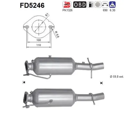 Soot/Particulate Filter, exhaust system Ford TRANSIT V363 Bus · Ford TRANSIT V363 Van · Ford TRANSIT V363 Platform/Chassis