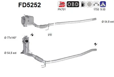 Soot/Particulate Filter, exhaust system Vw PASSAT B6 · Vw PASSAT B6 Variant · Vw PASSAT CC B6