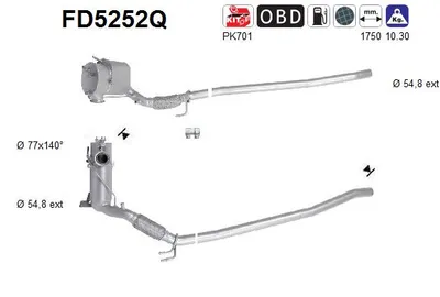 Soot/Particulate Filter, exhaust system Vw PASSAT B6 · Vw PASSAT B6 Variant · Vw PASSAT CC B6