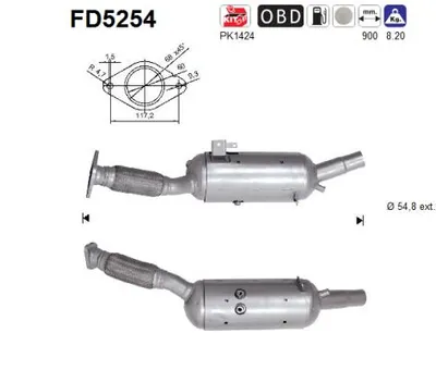 Soot/Particulate Filter, exhaust system Opel VIVARO B Bus · Renault TRAFIC III Bus · Renault TRAFIC III Van