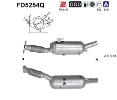Soot/Particulate Filter, exhaust system Opel VIVARO B Bus · Renault TRAFIC III Bus · Renault TRAFIC III Van