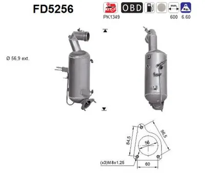 Soot/Particulate Filter, exhaust system Vauxhall ZAFIRA Mk III · Opel ZAFIRA TOURER C