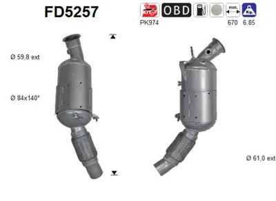Soot/Particulate Filter, exhaust system Bmw X1