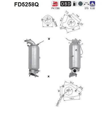 Soot/Particulate Filter, exhaust system Honda CIVIC IX · Honda CIVIC IX Tourer