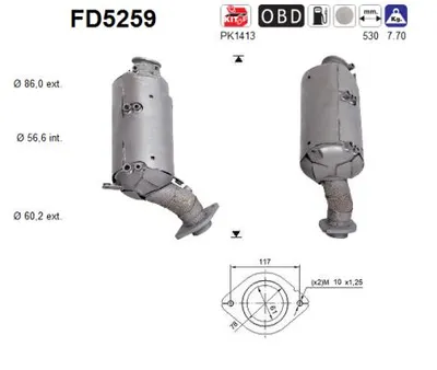 Soot/Particulate Filter, exhaust system Toyota HILUX VIII Pickup · Toyota LAND CRUISER PRADO · Toyota HILUX VIII Platform/Chassis