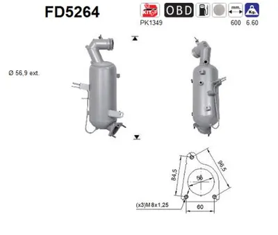 Soot/Particulate Filter, exhaust system Vauxhall ZAFIRA Mk III · Opel ZAFIRA TOURER C