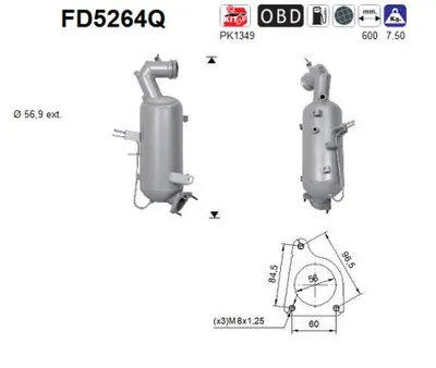 Soot/Particulate Filter, exhaust system Vauxhall ZAFIRA Mk III · Opel ZAFIRA TOURER C
