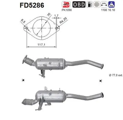 Soot/Particulate Filter, exhaust system Opel MOVANO B Bus · Opel MOVANO B Van · Opel MOVANO B Platform/Chassis