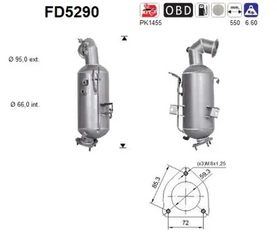 Soot/Particulate Filter, exhaust system Opel ZAFIRA TOURER C · Opel INSIGNIA A · Opel INSIGNIA A Saloon