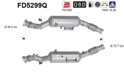 Soot/Particulate Filter, exhaust system Mercedes-Benz SPRINTER 3,5-t Platform/Chassis · Mercedes-Benz SPRINTER 5-t Platform/Chassis · Mercedes-Benz SPRINTER 3,5-t Bus