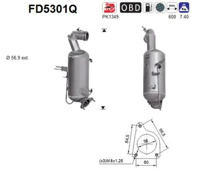 Soot/Particulate Filter, exhaust system Opel ZAFIRA TOURER C · Vauxhall MOKKA / MOKKA X · Opel MOKKA / MOKKA X