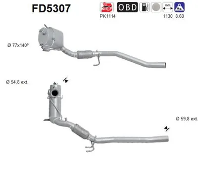 Soot/Particulate Filter, exhaust system Vw PASSAT B6 · Vw PASSAT B6 Variant · Vw PASSAT CC B6